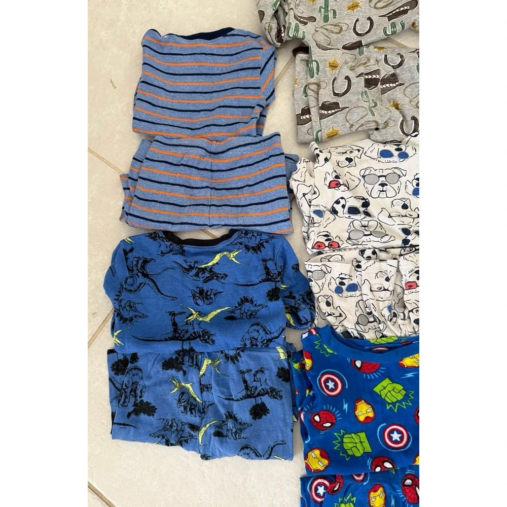 4T Marvel Avengers LS Set & 4 sets Carter Boys Long/Short Sleeve Bottoms Pajamas